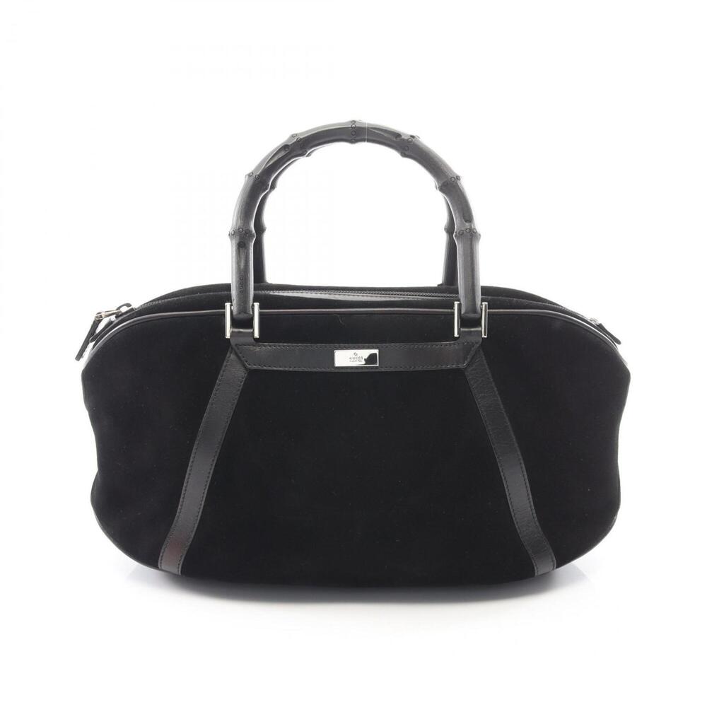 GUCCI Black Leather Bamboo Bag